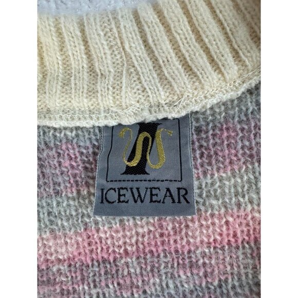 Iceland Icewear Womens Open Front Cardigan Sweater Pure Wool Cozy Knit Ivory M - Picture 3 of 7